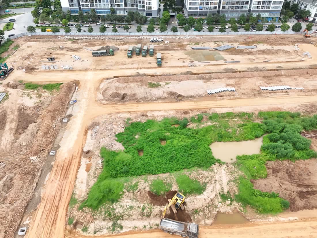 Thi công phân khu shophouse mặt đường